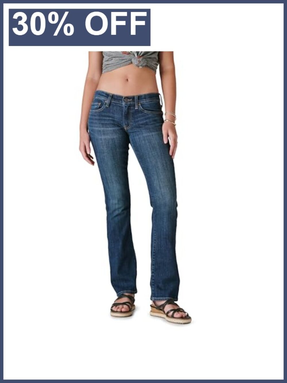 Mid Rise Easy Rider Bootcut Jean Button Closure Casual